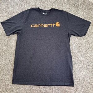 Carhartt Mens XL Tall Charcoal Gray Loose Fit Short Sleeve T Shirt Logo